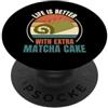 Retro Life Is Better With Extra Matcha C La vita vintage è migliore con gli amanti del cibo per torte Matcha extra PopSockets PopGrip Adesivo