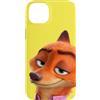 Disney Custodia per iPhone 14 Plus Disney Zootopia 2 Nick Wilde Fox Big Face Yellow