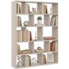 KUBUTKU Libreria grande da parete con 15 scomparti, 141 x 105 x 18 cm, decorazione moderna, per soggiorno, camera da letto, ufficio (cashmere)