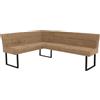 Mendler Panca angolare HWC-O81, sala da pranzo, stoffa ciniglia/tessuto Öko-Tex (310 g/m²) metallo 159 x 210 cm - marrone chiaro
