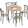 HOMCOM Set Tavolo e Sedie Sala da Pranzo 5 Pezzi, 4 Sedie Nero Color Legno