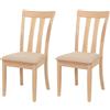 Mendler Set 2X sedie Cucina Sala Soggiorno HWC-G46 Legno massello - Struttura Naturale Cuscino Beige