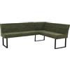 Mendler Panca angolare HWC-O81, sala da pranzo, stoffa ciniglia/tessuto Öko-Tex (310 g/m²) metallo 210 x 159 cm - verde