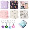 PYSEOSISE 6 Pezzi Porta Assorbenti, Borsa per Assorbenti Igienici con Cerniera, Portatile Porta Assorbenti da Borsa Mini Borsa con 4 Portachiavi per Donne Scuola Ufficio e Viaggi