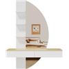 TRIUMPHKEY Tavolo da Trucco da Parete con Illuminazione LED e Grande Specchio HD - Mobile da Trucco Sospeso con Cassetti, Touch Dimmer e 3 Temperature di Colore (Bianco)