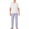 Amazon Essentials Set Pigiama con Pantaloni in Popeline di Cotone Elasticizzato e T-Shirt in Jersey di Cotone Uomo, Check/Avorio, M
