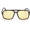 Tom Ford Occhiali da Sole FT0884 01E Falconer-02 Nero/Giallo Unisex 60/18/140
