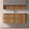 KAMALU Mobile bagno cannettato 120 cm con lavabo in ceramica | KAM-NORTH-120C