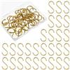 Apojgitn 30 ganci a S da appendere, 4 cm, mini ganci a S in acciaio inox, piccoli ganci in metallo, per fai da te, portachiavi, gioielli da appendere (oro)