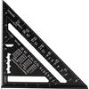 Zerodis 7 Pollici Metrico/Imperiale Squadra di Alluminio Strumento Triangolo Righello Goniometro Alta Precisione Misurazione Strumenti con Finitura Ossido Nero per Falegname Carpentiere