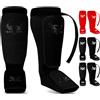 BEAST RAGE Parastinchi per kickboxing e muay thai-Parastinchi e protezioni per il collo del piede da MMA, protezioni per le gambe imbottite ed elasticizzate per lo sparring,la boxe,il karate