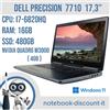 Dell Notebook 17,3" Dell Precision 7710 Cpu i7-6820HQ Ram 16Gb SSD 480Gb Quadro M3000