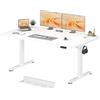 JUMMICO Scrivania Elettrica Regolabile in Altezza con Passacavi,160 x 80 cm Pannello di controllo a 6 tasti con gancio,Scrivania Ergonomica per Casa e Ufficio,Scrivania PC & Standing Desk, Bianca