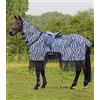 Waldhausen Fliegenausreitdecke Zebra mit Fransen, Schwarz/Weiß, 145 cm
