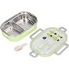 Pssopp Lunch Box Termico Isolante in Acciaio Inox per Bambini e Scuola Multi scompartimenti, Guarnizione in Silicone, Design Verde Trasparente