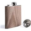 SPDYCESS Fiaschetta in Legno 6oz Fiaschetta in Acciaio Inox con Imbuto Piccole Fiasco per Liquori per Uomini Papà Regalo Campeggio Arrampicata Golf Pesca