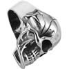 Abaodam Anello Uomo in Acciaio Inossidabile con Testa di Teschio Vintage Gotico Punk Gioiello Dito Scheletro Artigianale Accessorio Resistente per Uso Quotidiano e Feste Halloween