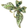 Healeved Spilla Farfalla Accessorio Elegante e Resistente allo Sbiadimento in Lega Strass Verde Gioiello Unico a Forma di Insetto Fermaglio per Abiti e Sciarpe Donna
