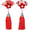 Housoutil 2 pezzi forcine per capelli giapponesi clip per capelli fiore costume kimono clip per pompon fiore pompon ornamento per capelli metallo accessori perdere fiori