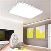 UISEBRT Lampada da soffitto a LED da 72 W, dimmerabile, moderna, con telecomando, ultra sottile, senza sfarfallio, per camera da letto, soggiorno, cucina, argento