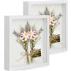 Anhow 3D Cornici per Foto 18x24 cm, Anhow 2 Pezzo Profonda 3 cm Cornice Foto con Foglio Vetroso Trasparente - Bianco/ 2 Pezzo