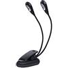 Alomejor Lampada a Clip con Doppio Braccio Regolabile, Lampada da Lettura Portatile per Spartiti Musicali e Escursionismo, Luce con Clip Flessibile USB Ricaricabile per Tavolo e Stand