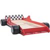 Gecheer Letto per Bambini a Forma di Auto da Corsa, Design Sportivo con Barriere Laterali, Dimensioni 90 x 200 cm, Struttura in MDF e Doghe in Legno, per Cameretta Bambini dai 4 Anni