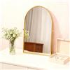 Numjeg Specchio in metallo dorato da tavolo da scrivania ad arco per trucco specchio da bagno con cornice girevole a 90° regolabile decorazione per soggiorno, camera da letto, tavolo