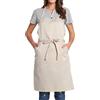 BIGHAS Grembiule regolabile con tasca, fasce extra lunghe per uomo e donna, 18 colori, per cuoco, cucina, casa, ristorante, caffetteria, cucina, cottura, cottura, giardinaggio, 27 W×32 L (beige)