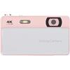 Fockety Videocamera Digitale 4K, Fotocamera 64MP HD con Autofocus e Zoom Digitale 16X per Vlogging, Macchina Fotografica CCD Compatta Retrò con Schermo da 2.8 Pollici per Viaggi (PINK)