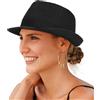 Creekstone Cappello da Sole Fedora in Paglia per Donne e Uomini a Tesa Corta Panama Trilby Cappello da Spiaggia Estivo Ripiegabile UPF 50+
