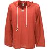 GURU SHOP Camicia da yoga, leggera, per il tempo libero, con cappuccio, da uomo, arancione ruggine, L