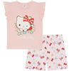 Hello Kitty Pigiama Corto da Ragazza con Maniche a Balze 100% Cotone, Rosa, 9-10 Anni