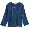 GURU SHOP Camicia da yoga, leggera, per il tempo libero, con cappuccio, da uomo, Blu scuro, L