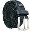 Police Cintura Uomo In Vera Pelle, Intrecciata, Alta 3,5 cm, Accorciabile, Nickel Free 125 (Taglia 52-56)