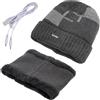 Generic Cappello caldo invernale, caldo caldo caldo elettrico lavorato a maglia | Set di berretti riscaldanti a maglia con riscaldamento USB, sciarpa riscaldata USB per sci, clima freddo