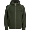 JACK & JONES Jjthatcher Felpa da Uomo con Zip, Borsone, M
