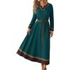 Bauzuoyo Abito da donna medievale vichingo rinascimentale per Halloween, vestito vittoriano, principessa, Curvy, abiti da sera classici per cerimonie, discoteca, cocktail party, verde, XL