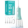 COSLUS C51 Idropulsore Dentale Con Modalità Jet, 3 Modalità E 6 Pressioni | Per Ortodonzia, Apparecchi Ortodontici, Gengive Sensibili, Portatile da Viaggio, Vano Porta-Ugelli Integrato,Verde Acqua