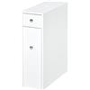 HOMCOM Mobiletto Armadietto Cassetti Scorrevoli Moderno da Bagno in MDF 17 x 48 x 58cm Bianco