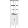 HOMCOM Mobile Bagno Alto Stretto con 3 Ripiani Aperti 40x38x162.5 cm Bianco
