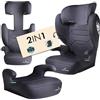 WALSER Seggiolino auto Premium Numa, rialzo bambino 2in1 confortevole schienale rimovibile + poggiatesta regolabile 3-8 anni 100-150 cm ultima normativa ECE R 129, rialzo auto antracite
