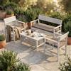MIlani Home CAESAR - salotto da giardino in legno massiccio di acacia 2 posti completo di cuscini
