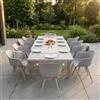 MIlani Home JERRI - set tavolo in alluminio cm 135/270 x 90 x 75 h con 10 Poltrone Dynamo