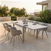 MIlani Home JERRI - set tavolo in alluminio cm 135/270 x 90 x 75 h con 6 Poltrone Dynamo