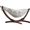 Vivere C8SPCT-00 Amaca Doppio Cotone con Solid Pine Arc Stand, Naturale