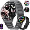 BENYAR SMART 2025 Smart Watch da donna con chiamate, ultra sottile, 7,99 mm, con display HD Always-On da 1,43, impermeabile IP68, 100 modalità sportive, salute delle donne per iOS Android, oro rosa