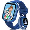 Elronsie 4G Smartwatch Bambini con GPS, Orologio Smartwatch Bambini con Chiamate, Videochiamate, Chat Vocale, SOS, Modalità Scuola, Sveglia IP68 Calcolatrice Contapassi Smart Watch per Ragazzi e Ragazze, Blu
