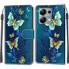 KENHONER Custodia per Xiaomi Redmi Note 13 Pro 4G, Farfalla | Portafoglio Pelle PU, Magnetica, Resistente Agli Urti, Scomparto Carte Credito, Pieghevole, Flip Libro, Motivo