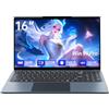 DIAKUOE Notebook 16 Pollici, Core i5-8210Y CPU, Win 11 PC Portatile 16GB RAM 512GB SSD, Laptop Tastiera Retroilluminata, 1920*1200 IPS Full HD Schermo, (Mini-HDMI+USB3.0+Type-C+Webcan+WIFI5+5800Mah Battery)